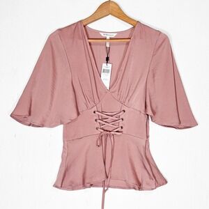 BCBGeneration NEW Lace-up Satin Corset Top Womens 2 Romantic Renaissance